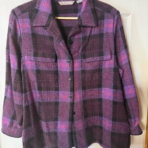 TanJay Purple & Black Plaid Button-Down Shirt